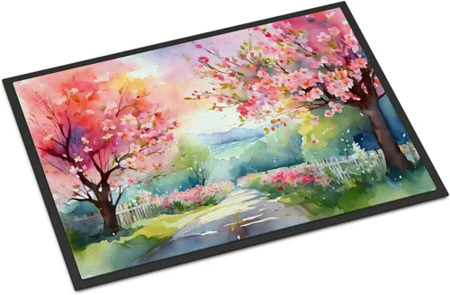 Vista 84 de Caroline's Treasures DAC1621MAT - Felpudo con diseño de camelia en acuarela de 18 x 27 pulgadas, tapete para puerta delantera, para interiores
