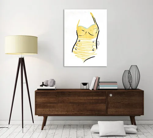 Vista 4 de Jaxson Rea "Vintage Swimsuit Pastel II Gallery Wrapped Canvas by Onrei, 12" x 16