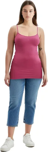 Vista 377 de Emmalise Camisola larga casual básica para mujer, con tirantes ajustables, top en capas