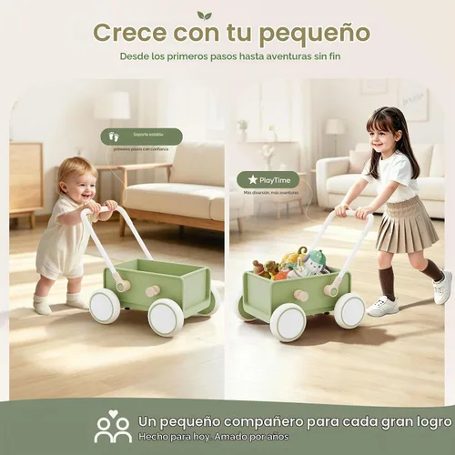 Vista 3 de Hiaksedt Andador de empuje para bebés con ruedas, juguete para bebés de 6