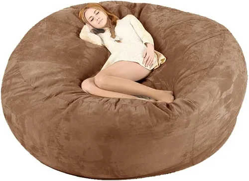 Vista 9 de Funda para silla puff (sin relleno), lujosa silla gigante de 6/7/8 pies para organizar juguetes de felpa o espuma viscoelástica