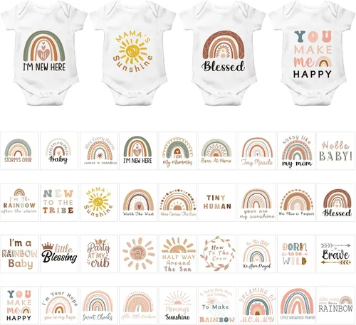 Vista 10 de Teling 36 calcomanías para planchar para baby shower, juegos de calcomanías de transferencia para planchar, parches de calcomanías de transferencia