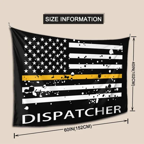 Vista 5 de Qauirfe Tapiz con diseño de bandera de línea dorada fina 911, para colgar en la pared, sala de estar, dormitorio, oficina, tapices de tela de 60 x