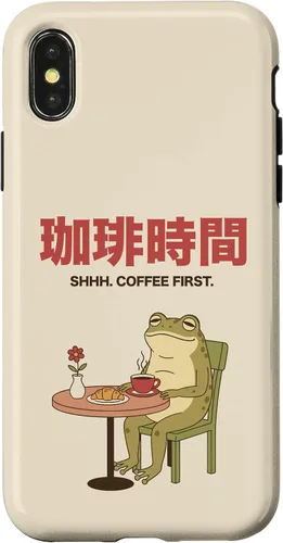 Vista 5 de Japanese Coffee Time Frog Retro Cafe Aesthetic Case for iPhone 17