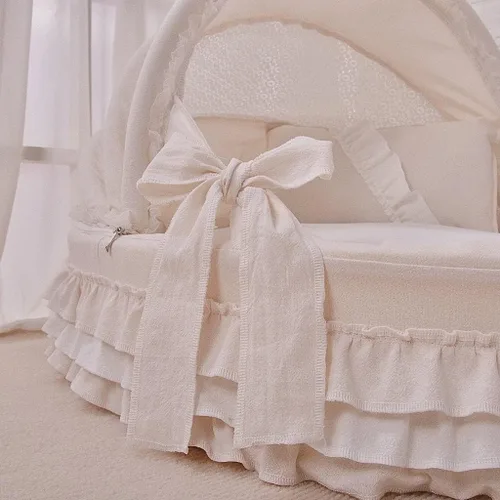 Vista 5 de Cama de princesa para gatos, semicerrada, universal para todas las estaciones, cuna para mascotas, extraíble y lavable, perrera, arena para gatos