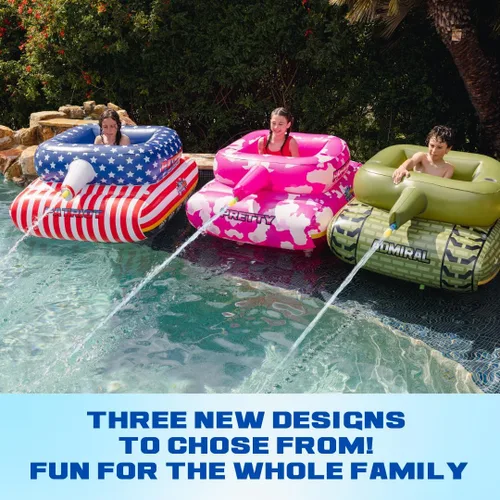 Vista 6 de Flotador inflable de alta calidad para piscina, flotador inflable con cañón de agua que explota agua hasta 50 pies. Flotadores inflables duraderos