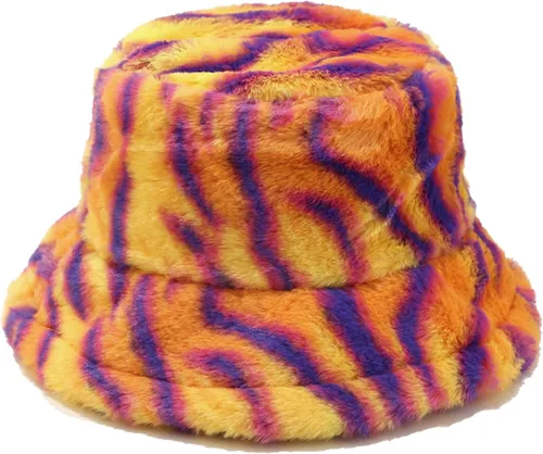 Vista 19 de Sombrero de cubo esponjoso de invierno mullido de piel peluda sombreros de pescador de piel sintética de felpa sombrero cálido para mujer