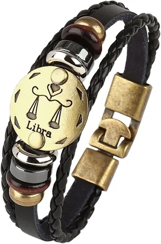 Vista 27 de Hamoery Pulsera de cuero de aleación punk para Constellation trenzada pulsera pulsera brazalete