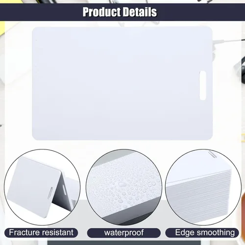 Vista 8 de Tinlade 100 tarjetas de PVC en blanco con ranura perforadora, tarjeta
