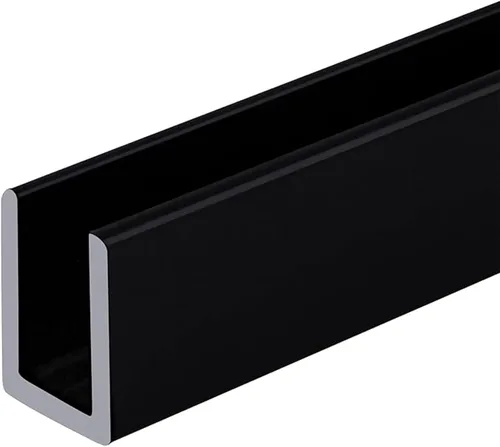Vista 9 de Brixwell SDCD3812A-CCP12 Canal en U Profundo de Aluminio Anodizado Satinado Sin Marco para Puerta de Ducha para Vidrio de 3/8" de Grosor - Longitud