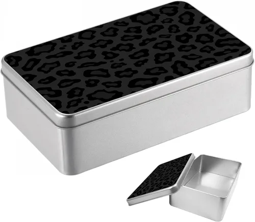 Vista 59 de Caja de lata de metal con tapa, contenedor de almacenamiento rectangular vacío de hojalata, estuche de lata portátil ligero para manualidades