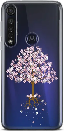 Vista 8 de Mertak Funda de teléfono compatible con Motorola Edge + Moto G9 G8 Plus G7 Play Power Z4 Otoño Ligero TPU Flexible Diseño Delgado Rosas Flores