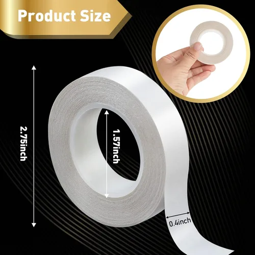 Vista 2 de 3 rollos de cinta fina de doble cara para manualidades, arte, álbumes de recortes, fotografía, respaldo de papel, desgarro a mano, 0.4 pulgadas por