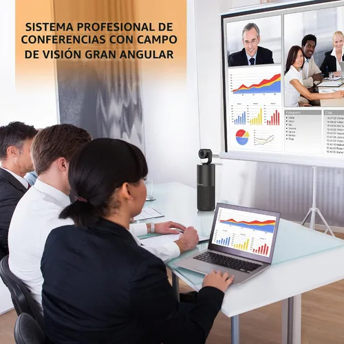 Vista 2 de TOUCAN Sistema de videoconferencia HD para conferencias, cámara HD 1080P, altavoz con 4 micrófonos, cámara de conferencia USB Plug and Play
