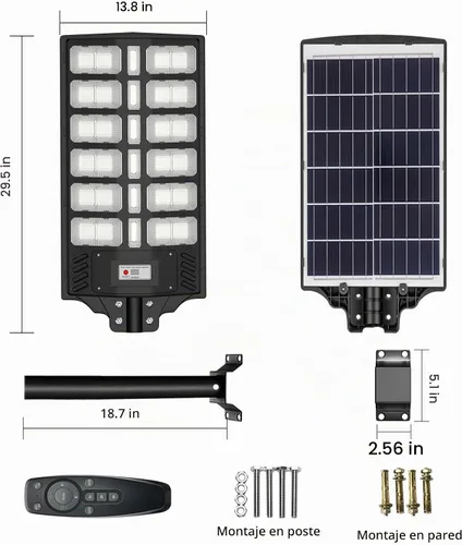 Vista 8 de Paquete de 2 Luces Solares para Exteriores - Luces Solares de 8000W para Exteriores Impermeables con Sensor de Movimiento, 7000K Luces Comerciales