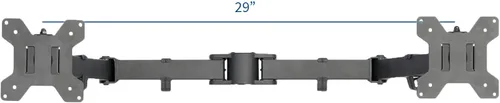 Vista 2 de VIVO PT-SD-AM02A - Brazo de monitor doble totalmente ajustable negro para soporte de escritorio, brazo de monitor doble para 2 pantallas de hasta 27