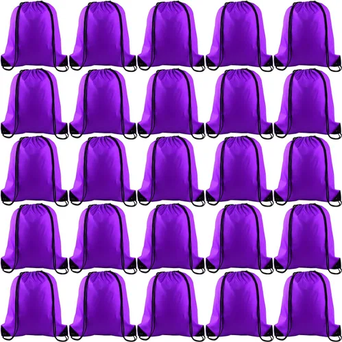 Vista 10 de KUUQA Mochila con cordón a granel, bolsas de almacenamiento para deporte, gimnasio, viajes, Negro, Viajar