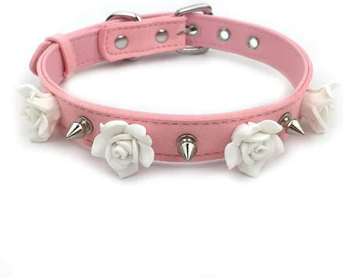 Vista 3 de Destiny Love Gargantilla hecha a mano con flor de rosa, collar de terciopelo con caja para mujeres y hombres