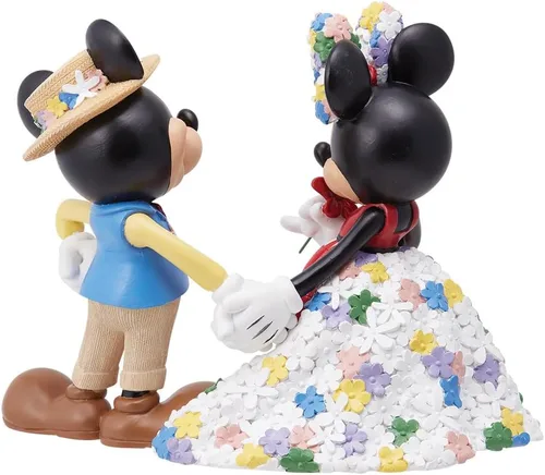 Vista 4 de Enesco Disney Showcase - Figura botánica de Mickey y Minnie Mouse tomados de la mano, 6.69 pulgadas, multicolor