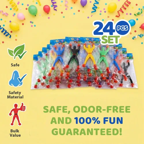 Vista 7 de JOHOUSE Juguete pegajoso para escaladores de pared para recuerdos de fiesta, paquete de 24 bolsas de regalos de verano para niños de 4 a 8, 8 a 12