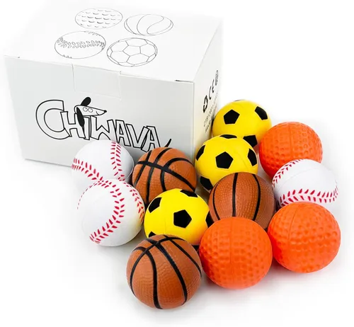 Vista 3 de CHIWAVA Paquete de 12 bolas de esponja de goma suave de 1.6 pulgadas para gato, juguete interactivo, colores surtidos