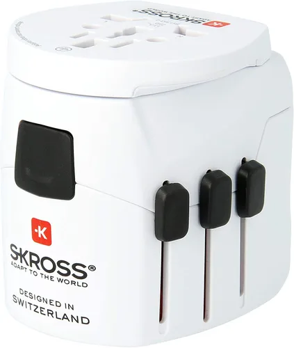 Vista 2 de SKROSS Pro Light World - Adaptador de viaje con USB Adaptador de viaje de 3 polos con sistema deslizante Diseñado para más de 200 países