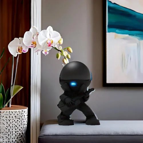 Vista 11 de Splin Soporte de mesa compatible con Amazon Alexa Smart Speaker Echo Dot (4ª y 5ª generación) y Apple HomePod Mini, Vegas Boy (negro)