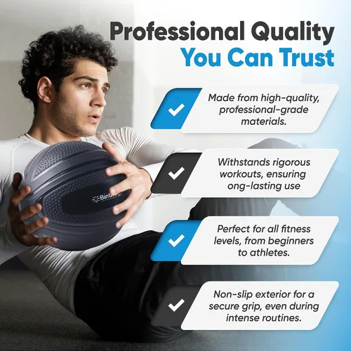 Vista 3 de bintiva Pelota de Golpe sin Rebote - Bola Pesada para Ejercicio con Peso para Rutinas de Entrenamiento y Fitness - Bola de Peso Muerto Medicinal