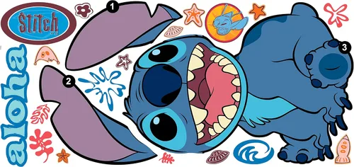 Vista 6 de Calcomanías de pared gigantes de Disney Stitch para despegar y pegar de RoomMates, RMK5110GM