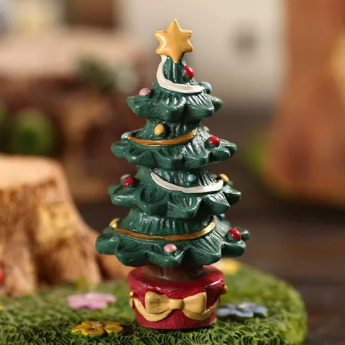 Vista 3 de Adornos de acuario de Navidad Decoración de pecera Árbol de Navidad Caja de regalo de dibujos animados Serie de Navidad Decoración de paisajismo