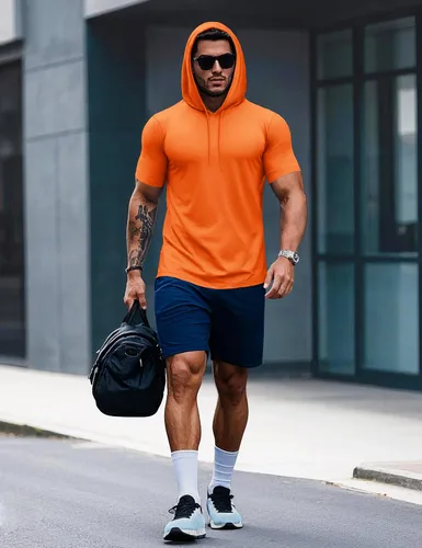 Vista 22 de MAGCOMSEN Sudadera con capucha de algodón de manga corta para hombre, sudadera ligera con capucha