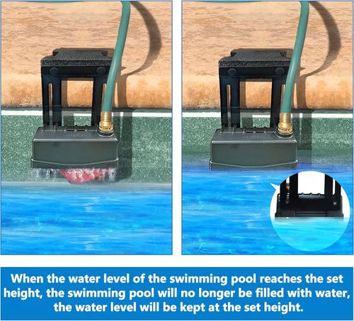 Vista 5 de Nivelador de agua para piscina, altura ajustable de 2 a 9 pulgadas, mantiene automáticamente el nivel de agua establecido