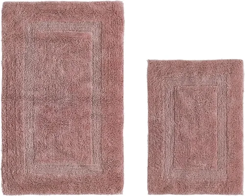 Vista 497 de Better Trends - Juego de 2 alfombras de baño 100% algodón, extra suaves, con borlas, de 17" x 24", alfombra de baño superabsorbente y reversible
