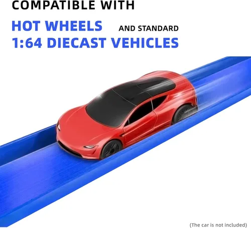 Vista 4 de Juego de construcción de rieles de 20 pies, compatible con pistas 23 piezas rectas y 4 curvas con conectores para coches fundidos a presión 1:64