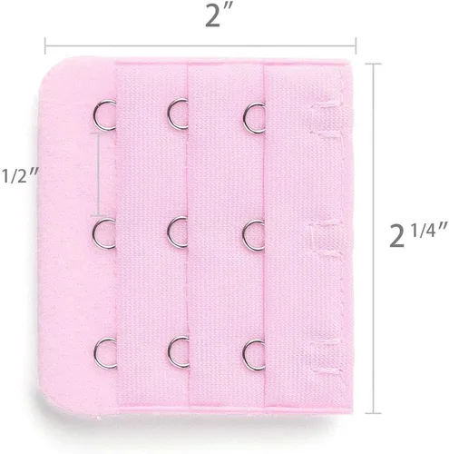 Vista 3 de Allegra K 3 piezas 3 posiciones ganchos mujer ropa interior sujetador correa ajustable extensor hebilla gancho rosa talla única, Rosa claro