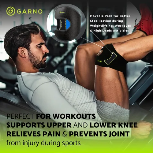 Vista 7 de GARNO Rodillera para hombres y mujeres, estabilizador de neopreno ajustable para desgarro de menisco, artritis, tendinitis, LCM, LCA, alivio