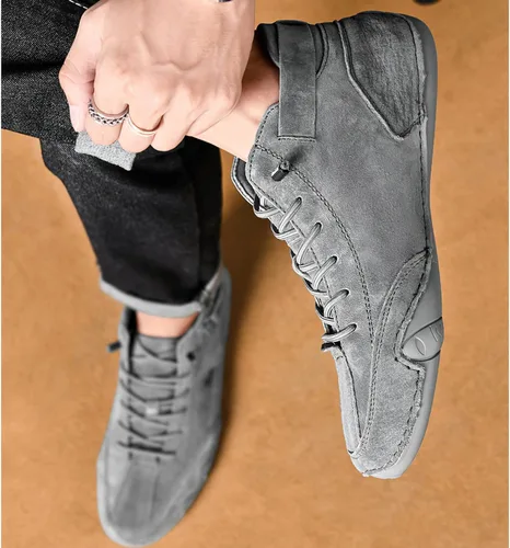 Vista 6 de Zapatos Beck para hombre, impermeables, antideslizantes, botas Chukka de caña alta, hechas a mano, de gamuza, zapatos deportivos para exteriores