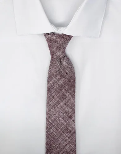 Vista 75 de Corbata delgada de algodón cambray para hombre, estilo desgastado texturizado - 2 1/2 pulgadas de ancho