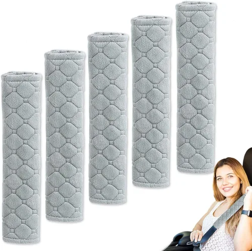 Vista 7 de Paquete de 5 fundas suaves para cinturón de seguridad de automóvil, cómodas almohadillas para cinturón de seguridad de automóvil, protección de Negro