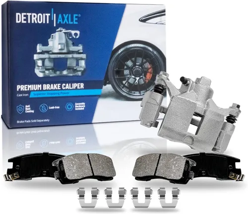 Vista 17 de Detroit Axle - Pastillas de Freno Delantero Izquierdo Reemplazo de Pinza de Disco para Dodge Ram 1500 Dakota Mitsubishi Raider - Juego de 3 piezas