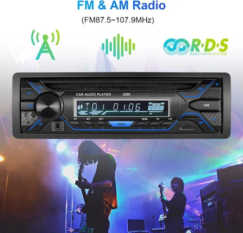 Vista 6 de Estéreo de coche Bluetooth de un solo dinar con reproductor de CD y DVD, radio DIN simple con reproducción de tarjetas Bluetooth AM/FM AUX/USB/SD