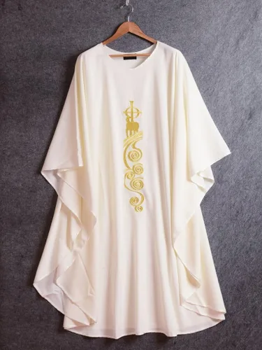 Vista 8 de BLESSUME Sacerdote Casulla Stole Church Cordero de Dios Bordado Vestiduras de Misa