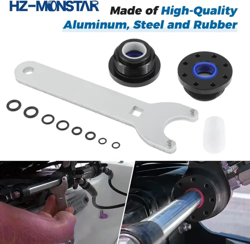 Vista 5 de HC5345 Kit de sellos, HS5157 Kit de sello de cilindro de dirección hidráulica de montaje frontal con llave de pasador y juntas tóricas, compatible
