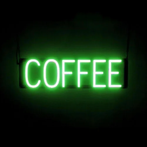 Vista 47 de SpellBrite Letrero de té Aspecto de letrero de té neón, luz LED azul, 13.1 x 6.3 pulgadas Ultra-Bright Click-Together Signage for Cafes, with