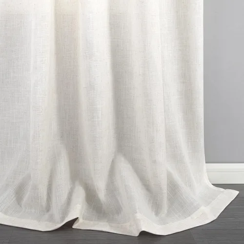 Vista 17 de KOUFALL Juego de 2 cortinas de puerta francesa, cortinas de lino para puerta/ventana, cortina transparente boho para cristal lateral delantero