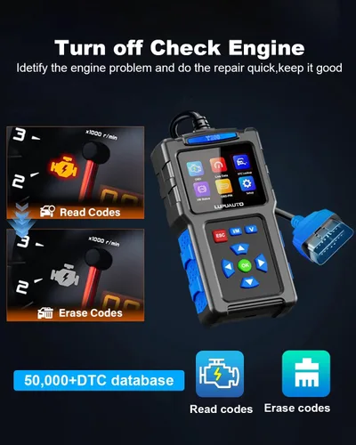 Vista 3 de Herramienta de diagnóstico del escáner T200 OBD2, lector de códigos de coche OBDII, lectores de código de motor de verificación de vehículos