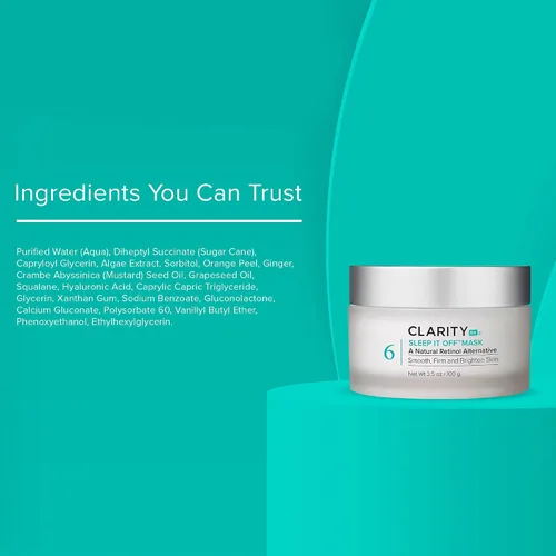 Vista 7 de ClarityRx Sleep It Off - Máscara facial antienvejecimiento alternativa al retinol, hidratante natural a base de plantas con vitaminas B, minimiza