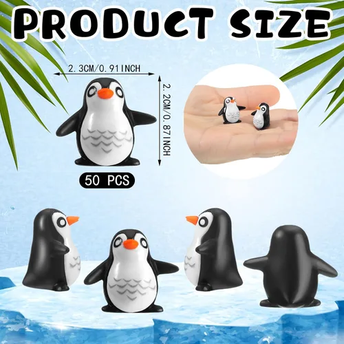 Vista 3 de JellyArch 30 piezas de figuras de pingüino en miniatura Figuras de pingüino de resina al por mayor 2.2 cm de adorno para pastel Mini juguetes Animal