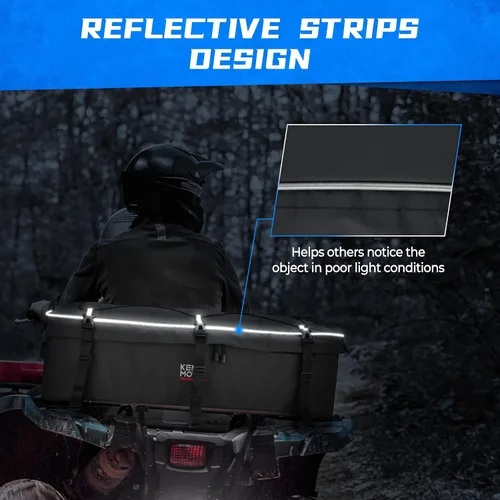 Vista 7 de KEMIMOTO Bolsa de equipo ATV para estante delantero y trasero, bolsas de almacenamiento ATV resistentes al agua, ajustable, enfriador adicional