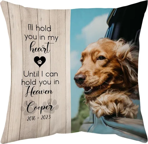 Vista 14 de Hyturtle Almohada personalizada conmemorativa de condolencia con inserción - 12"x12" impresa por ambas caras con nombre personalizado y foto
